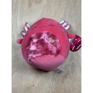 Squishmallows IndieMae Axolotl 8 Inch Valentines Day Pink Heart Plush Toy NWT
